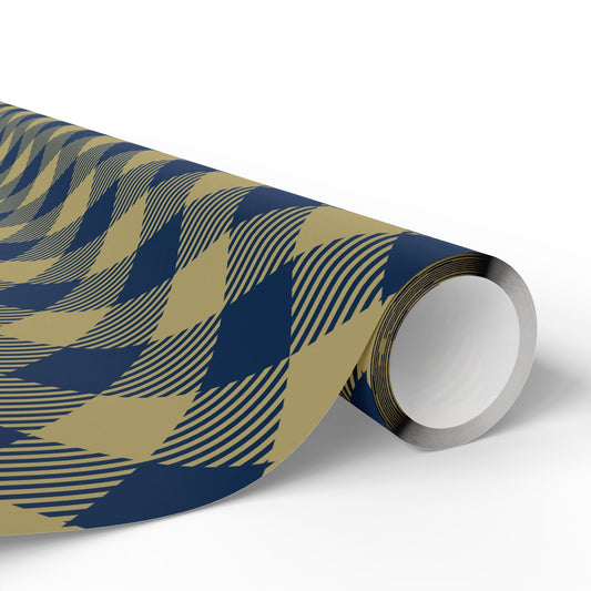Gift Wrap | Blue & Gold | Gingham