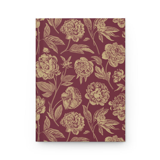 Journal | Maroon & Gold | Peony