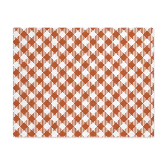 Placemat | Dark Orange & White | Gingham