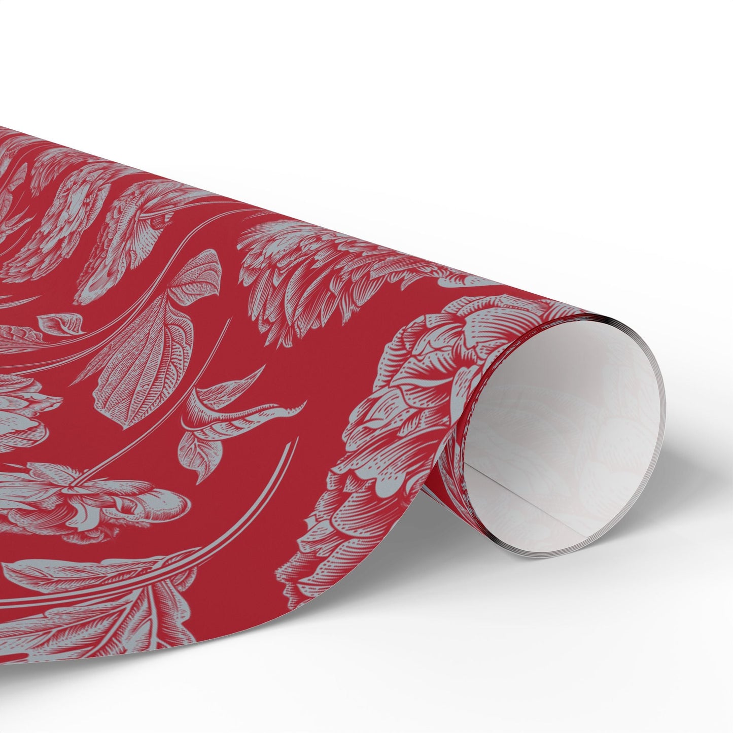 Gift Wrap | Red & Gray | Peony