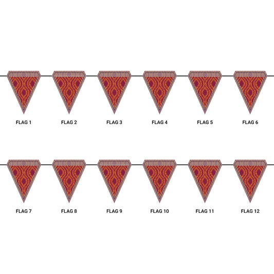 Flag Garland | Maroon & Orange | Ogee