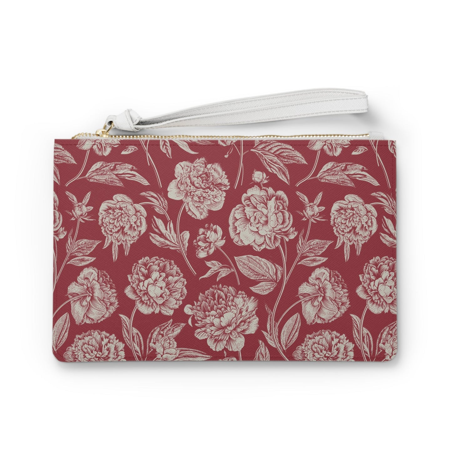 Clutch Bag | Maroon & White | Peony