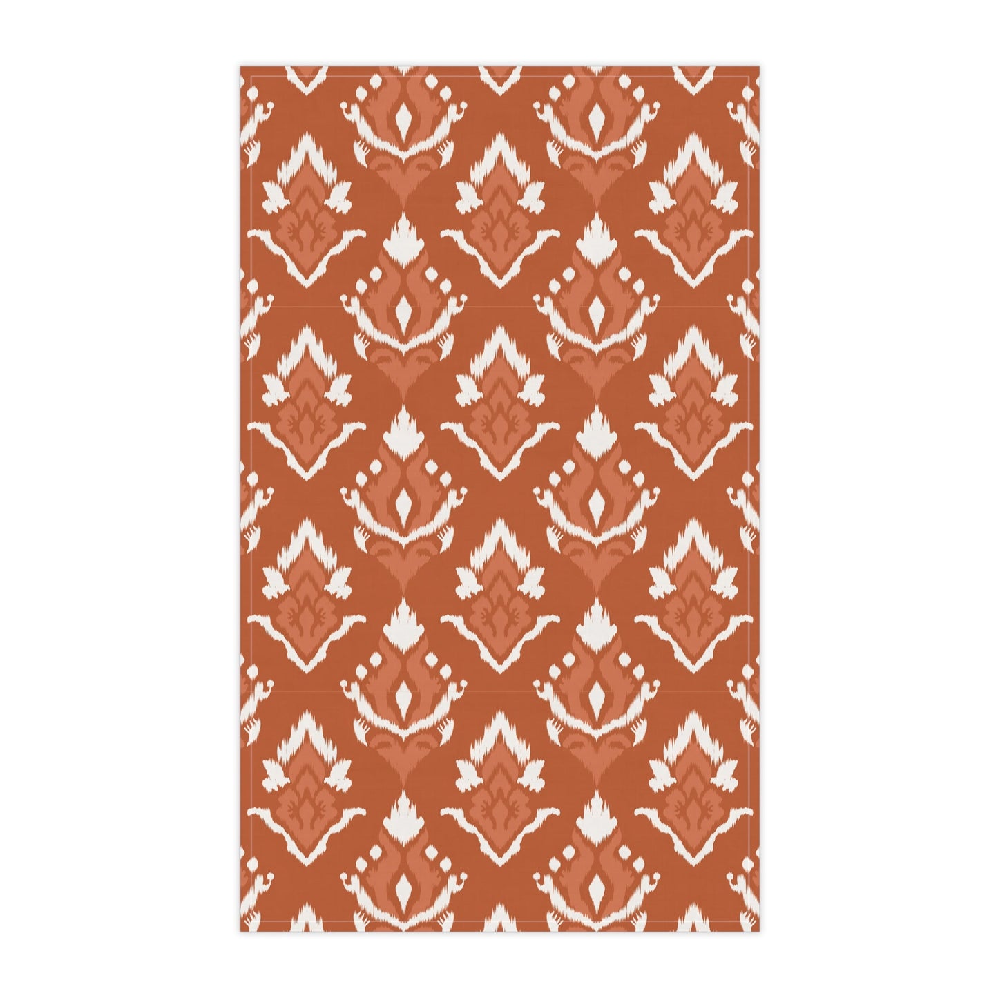 Tea Towels | Dark Orange & White | Ikat