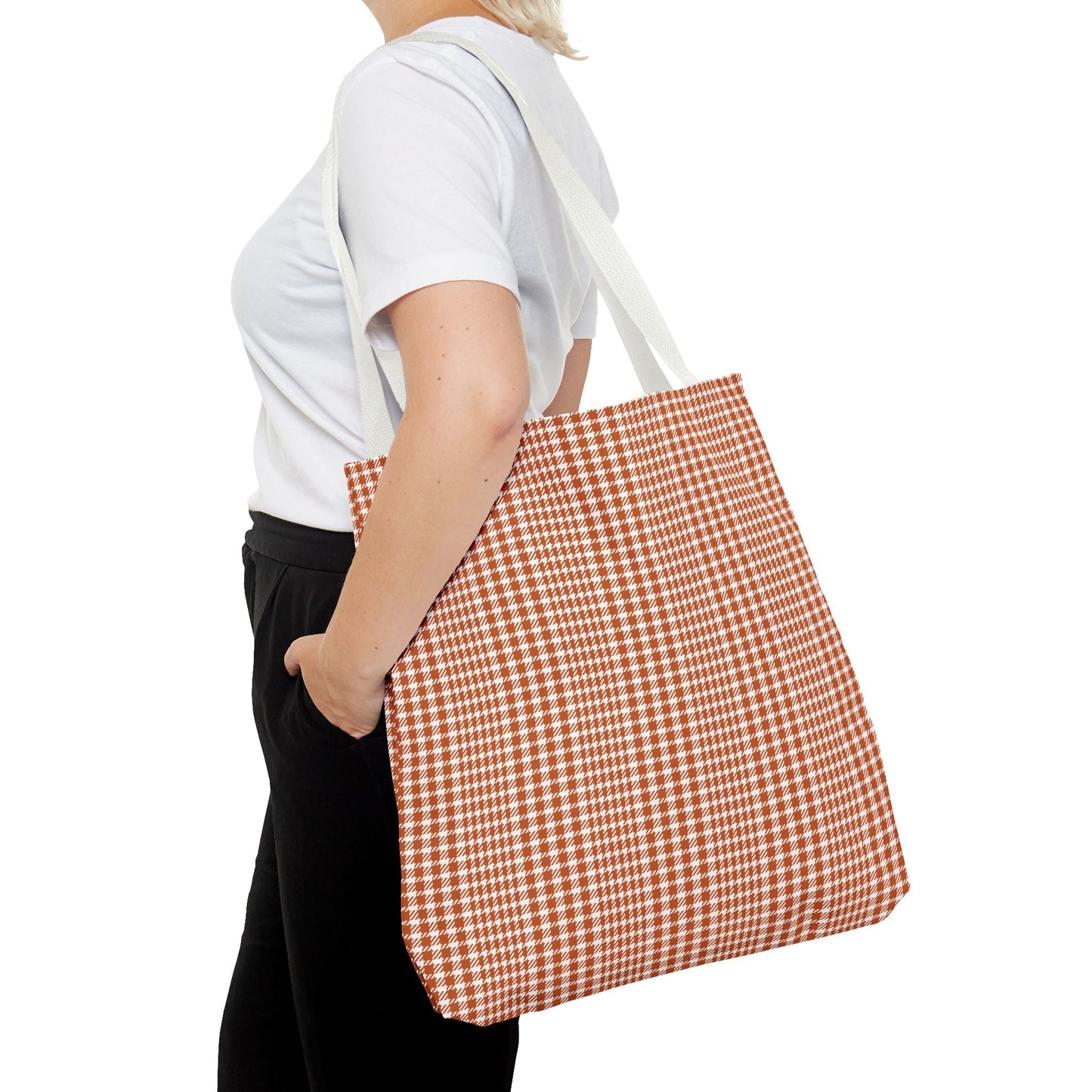 Totes | Dark Orange & White | Tweed
