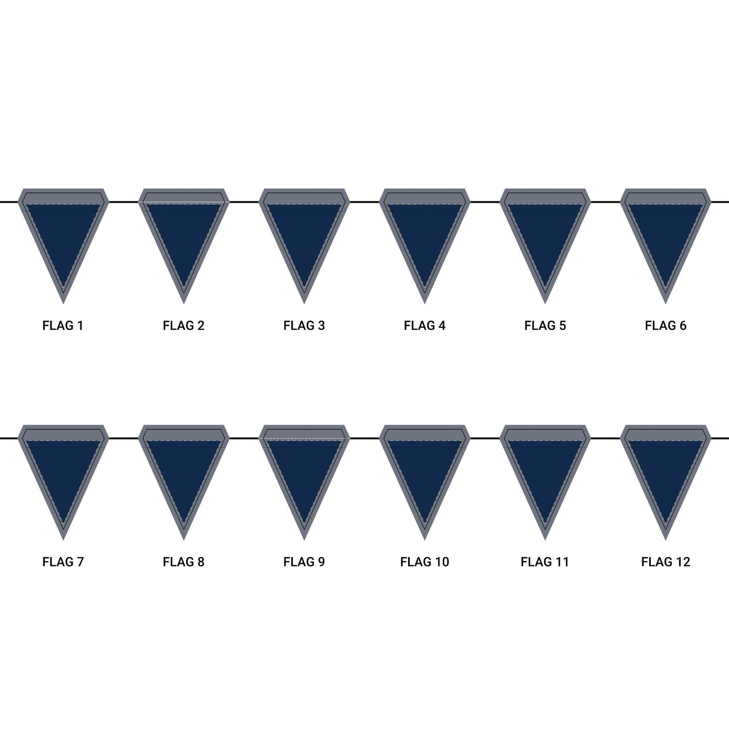 Flag Garland | Light Blue & White | Dark