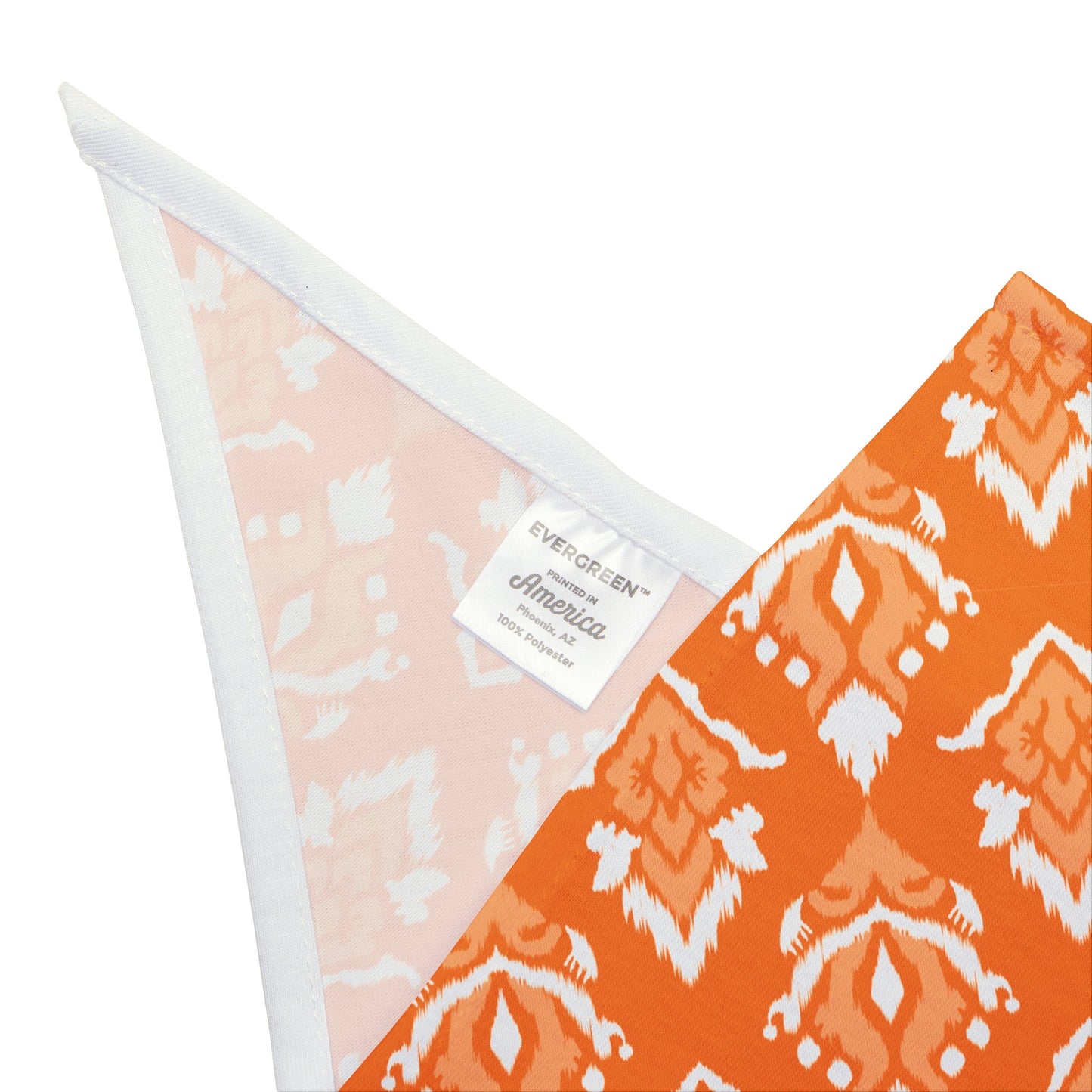 Pet Bandana | Orange & White | Ikat