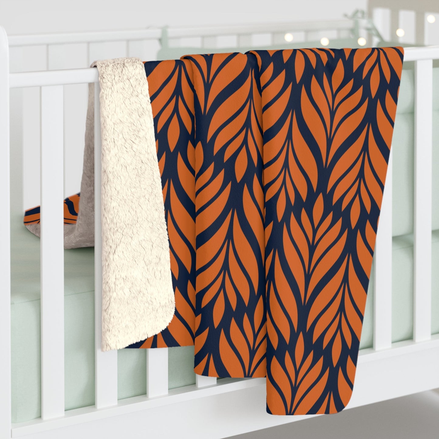 Sherpa Blanket | Orange & Blue | Palm