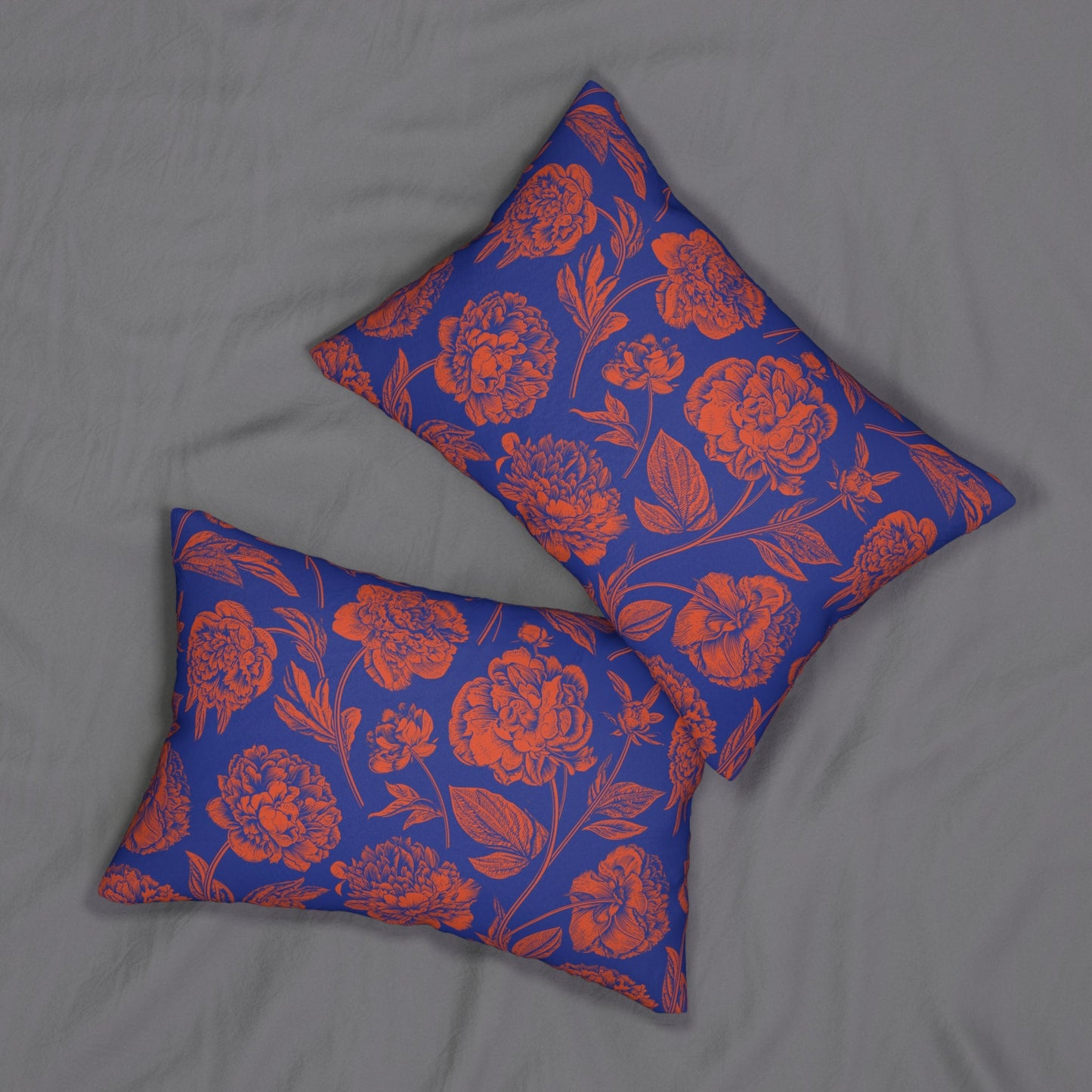 Pillow | Bright Blue & Orange | Peony