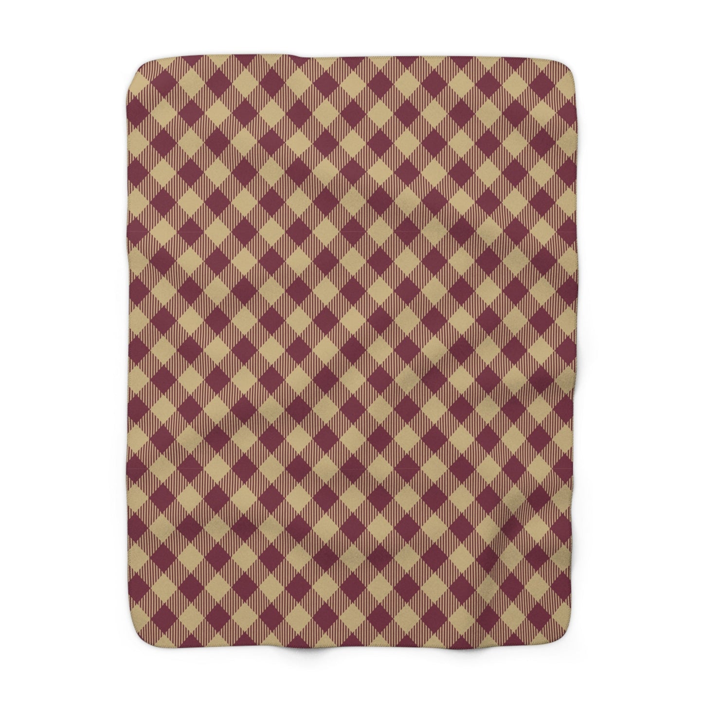 Sherpa Blanket | Maroon & Gold | Gingham