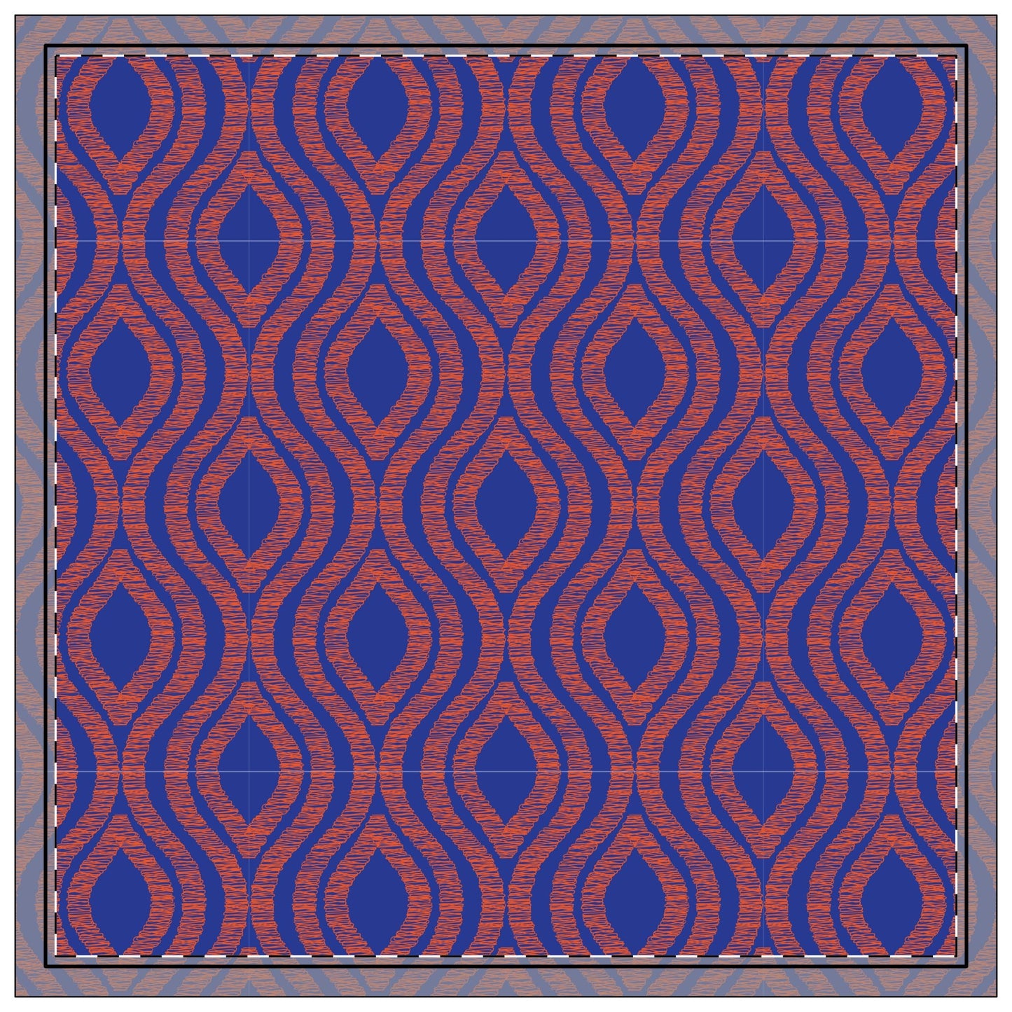 Napkin 4-set | Bright Blue & Orange | Ogee