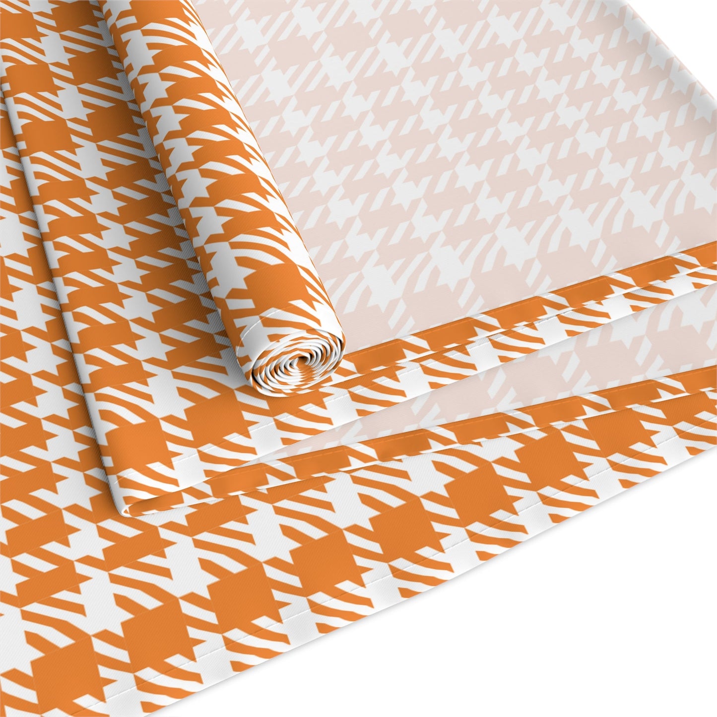 Table Runner | Orange & White | Tweed