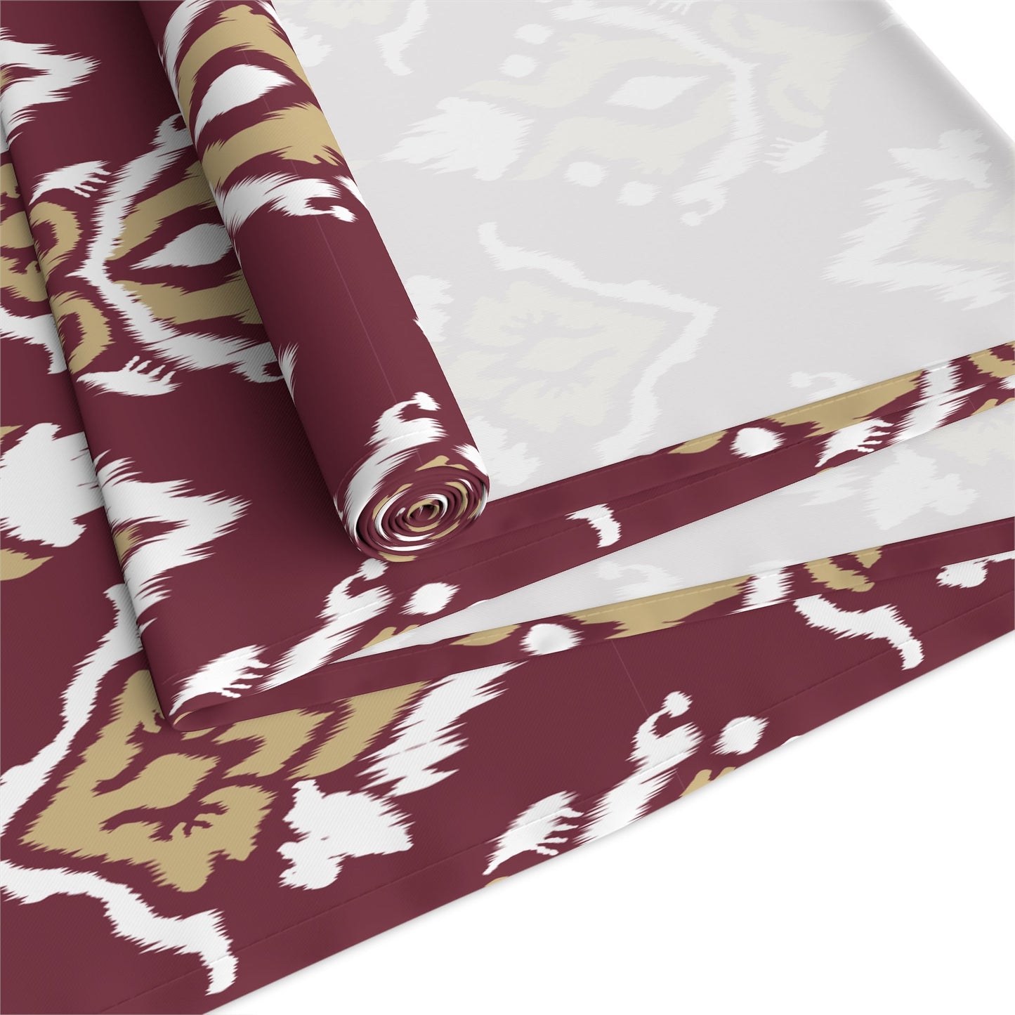 Table Runner | Maroon & Gold | Ikat