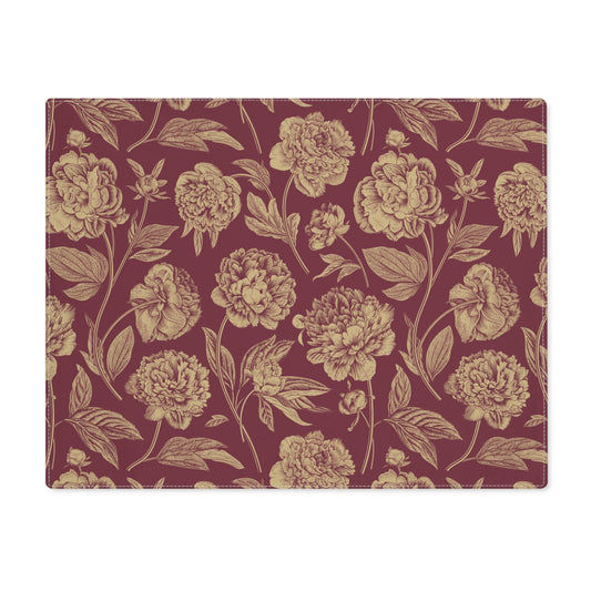 Placemat | Maroon & Gold | Peony