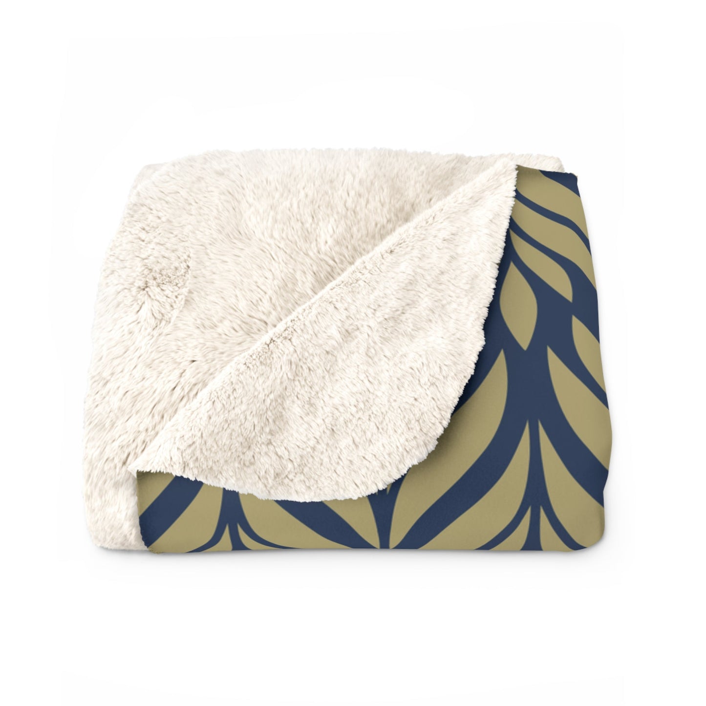 Sherpa Fleece Blanket | Blue & Gold | Palm