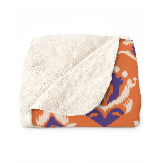 Sherpa Fleece Blanket | Clemson, South Carolina | Ikat
