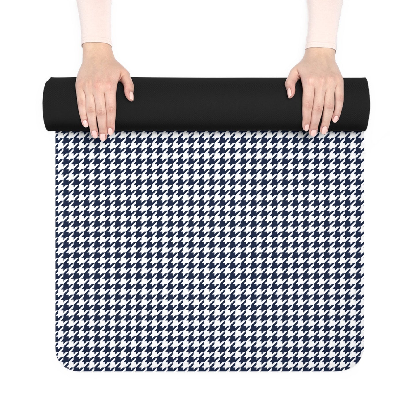 Yoga Mat | Navy & White | Houndstooth