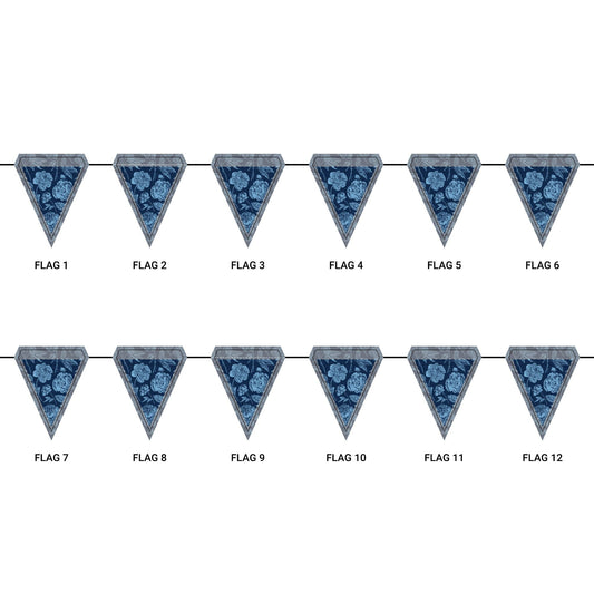 Flag Garland | Light Blue & White | Peony