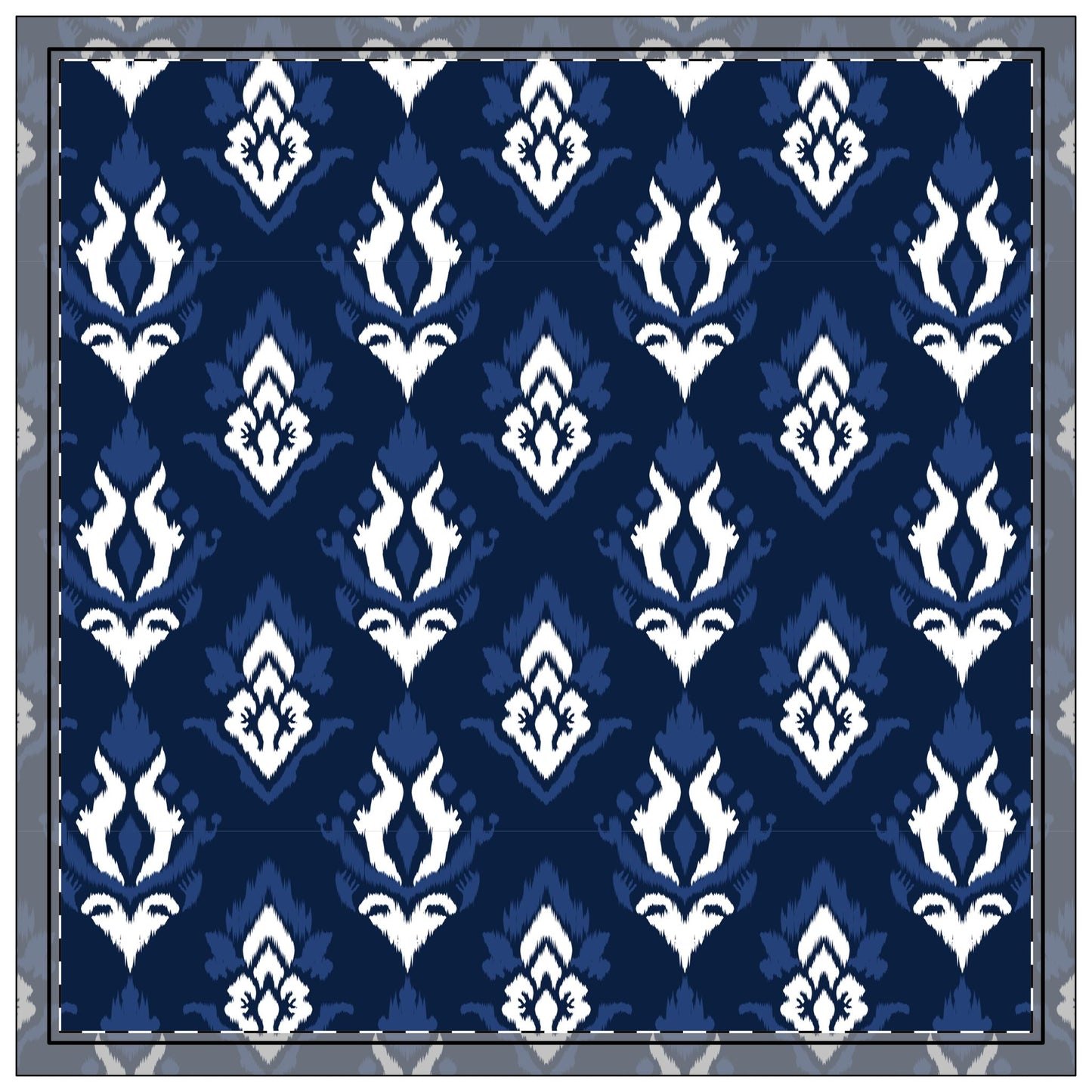 Napkin 4-set | Navy & White | Ikat