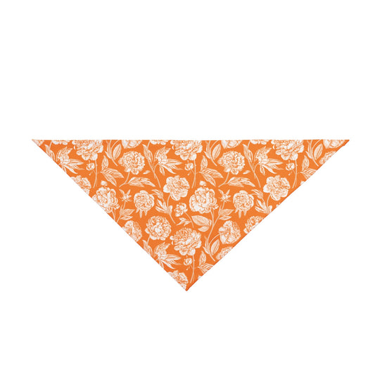Pet Bandana | Orange & White | Peony