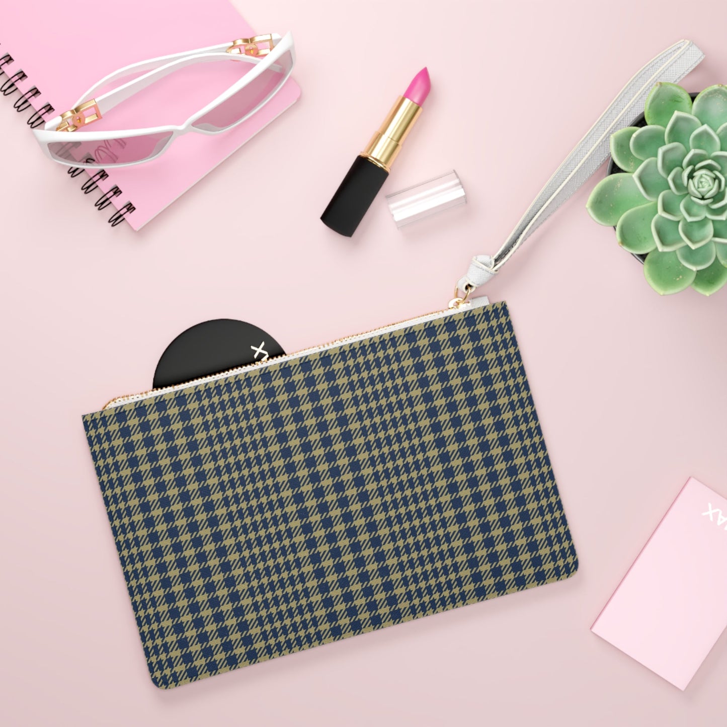 Clutch Bag | Gold & Blue | Tweed