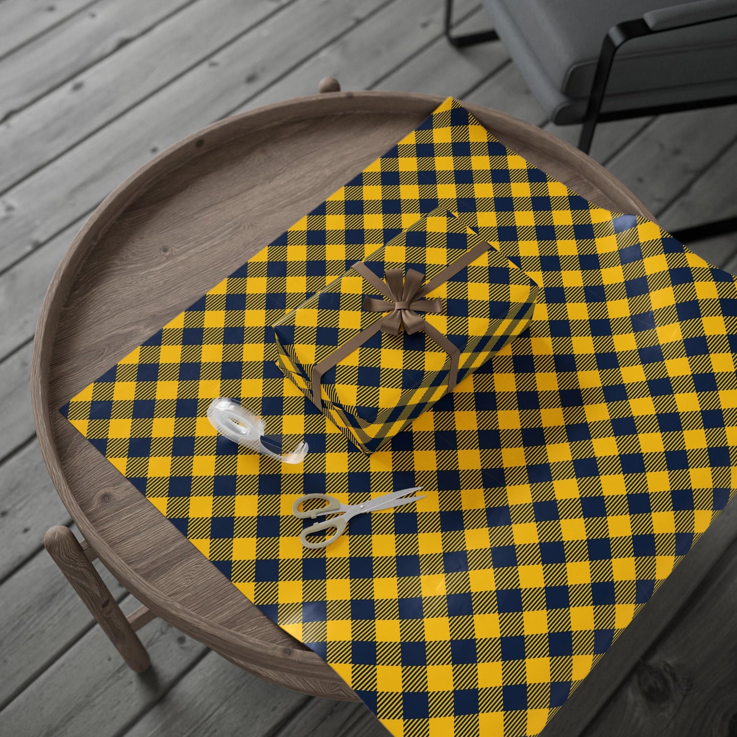 Gift Wrap | Yellow & Blue | Gingham