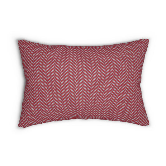 Pillow | Red & Gray | Herringbone