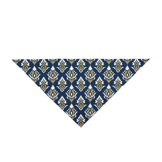 Pet Bandana | Blue & Gold | Ikat