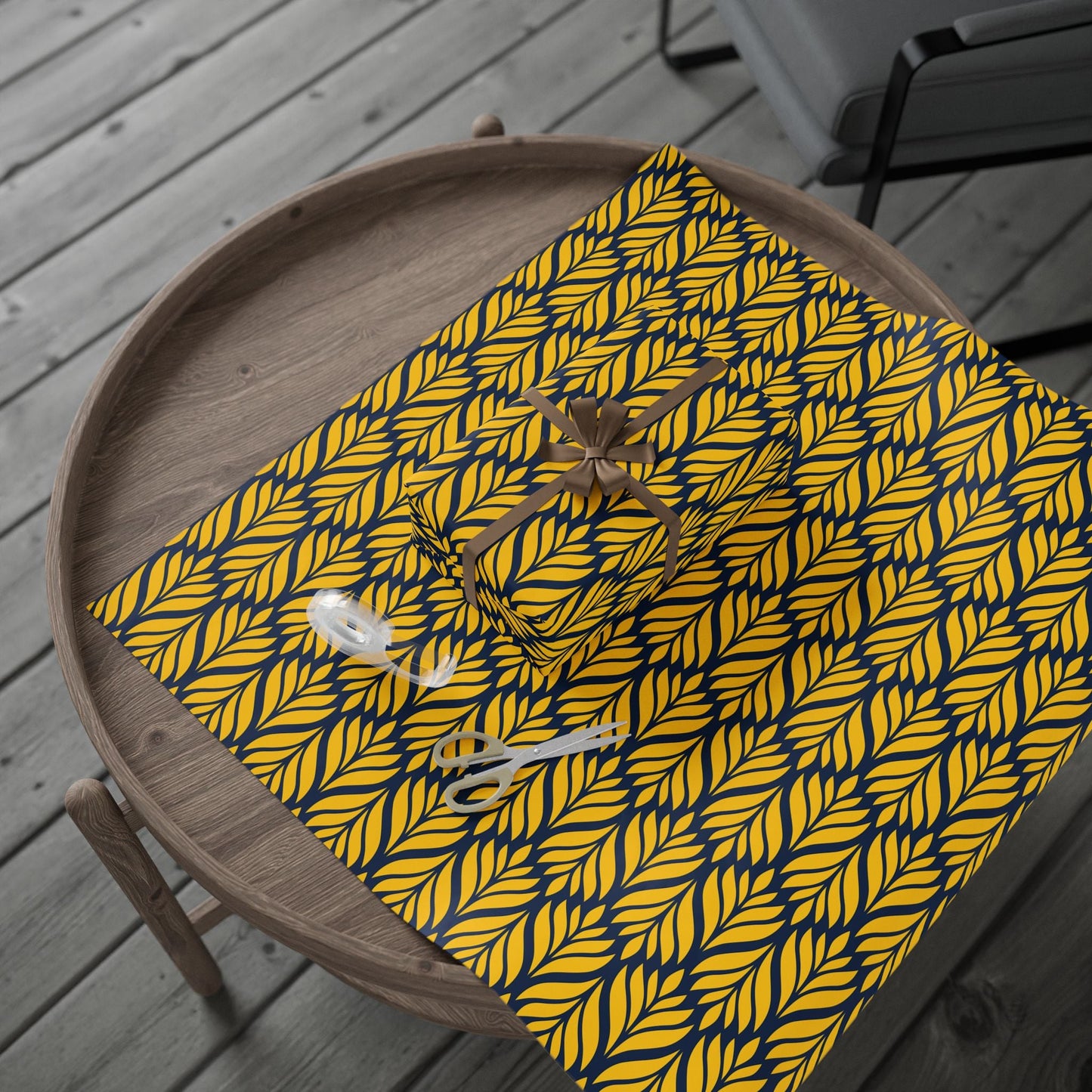 Gift Wrap | Yellow & Blue | Palm