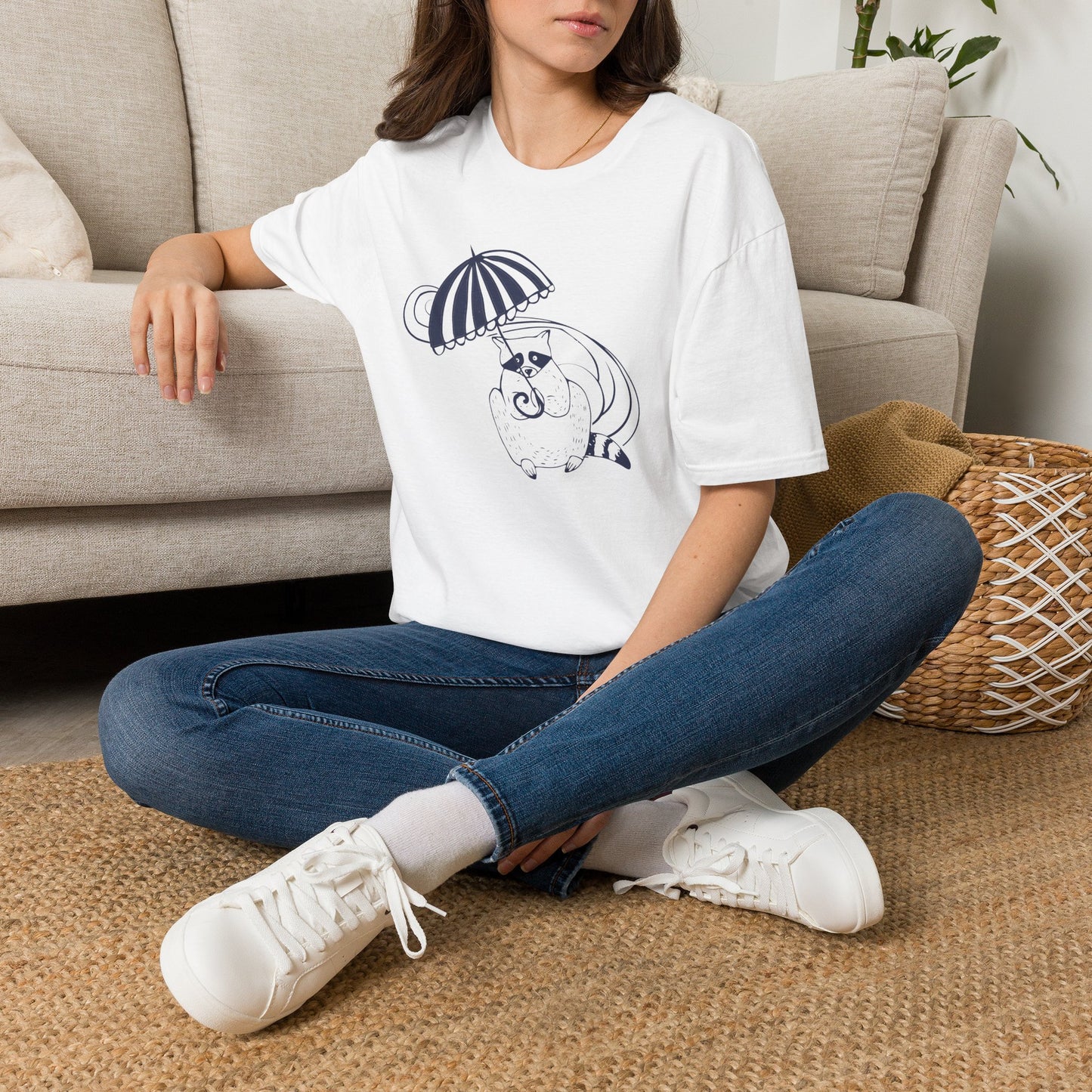 NYP Adult Tee | Raccoon Umbrella