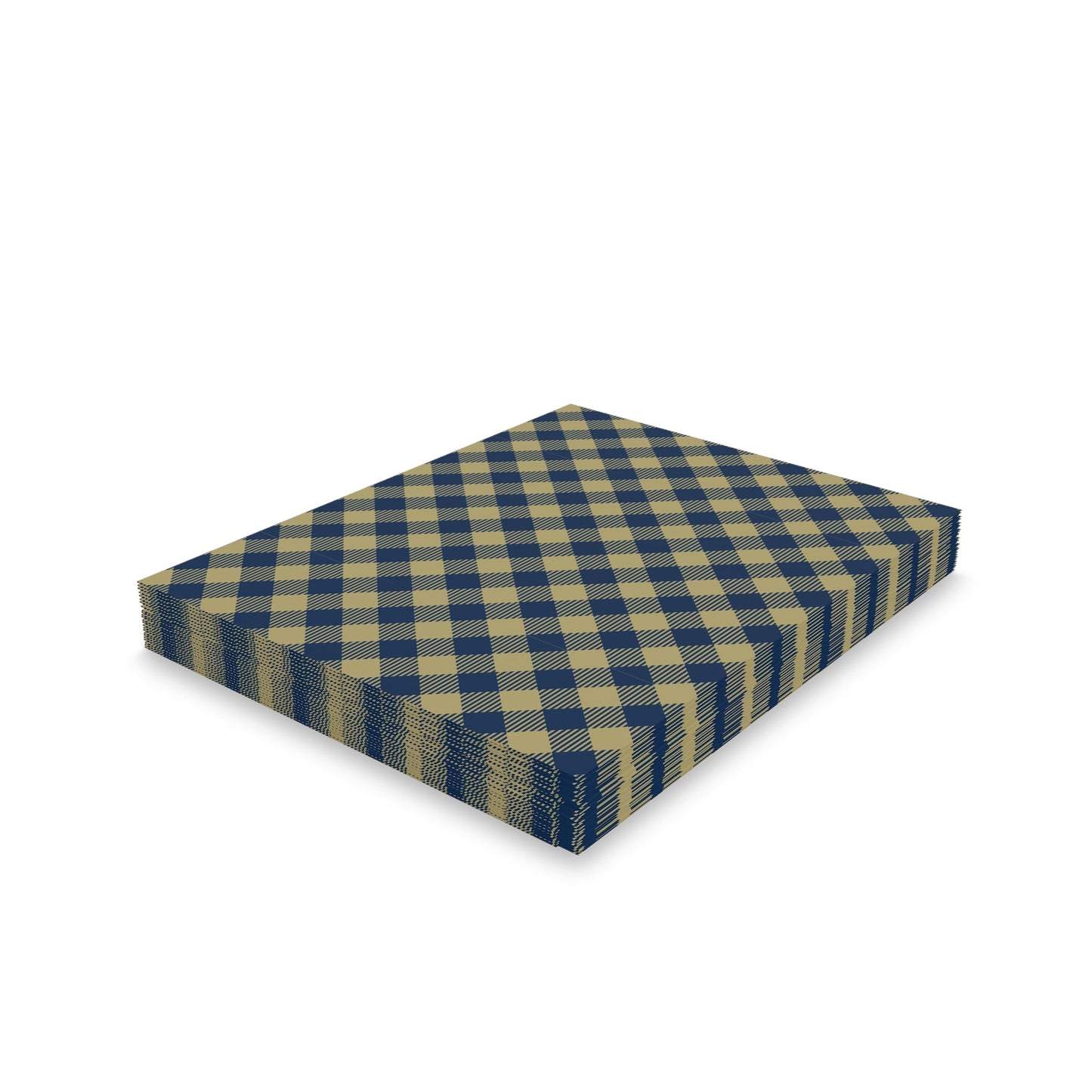 Notecards Set | Blue & Gold | Gingham