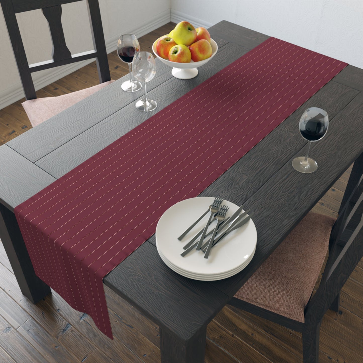 Table Runner | Maroon & Gold | Pinstripe