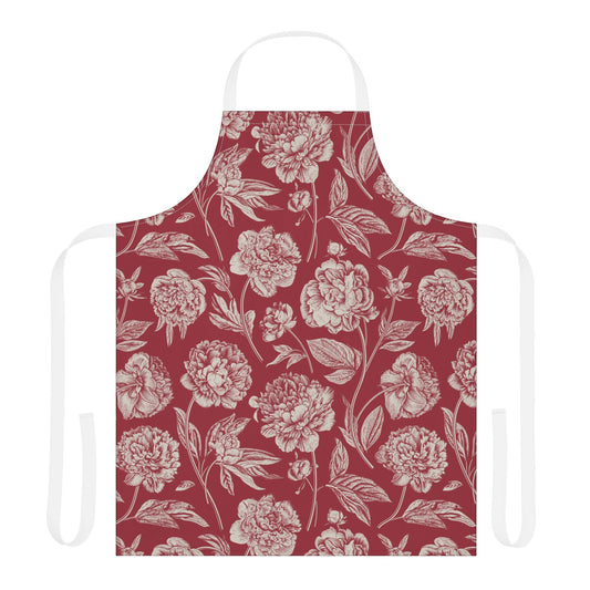Apron | Maroon & White | Peony