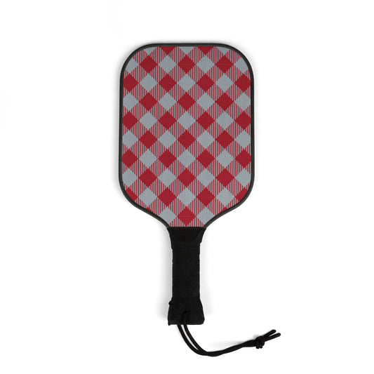 Pickleball Paddle Kit | Red & Gray | Gingham