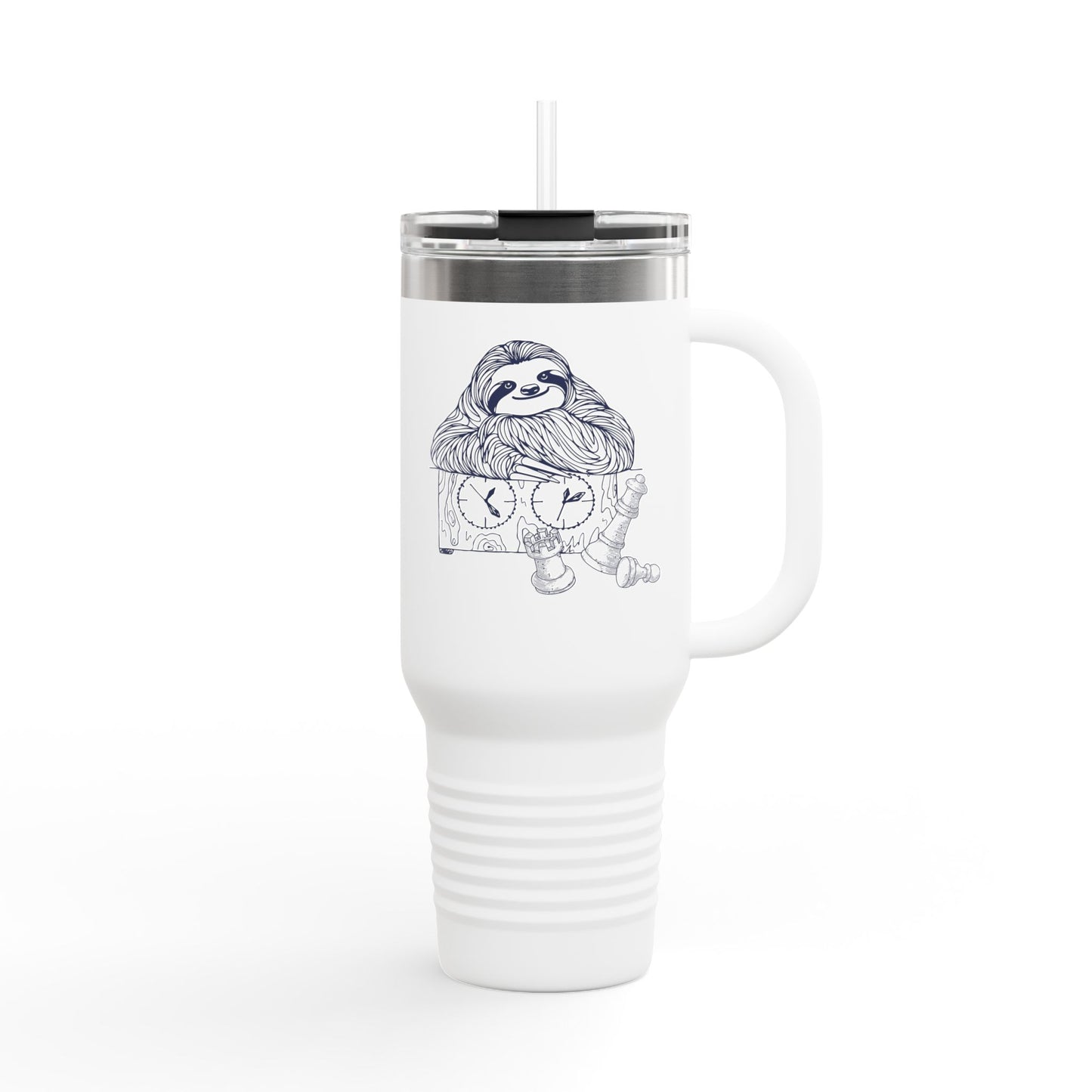 NYP 40oz Insulated Travel Mug with Handle | Sloth Chess