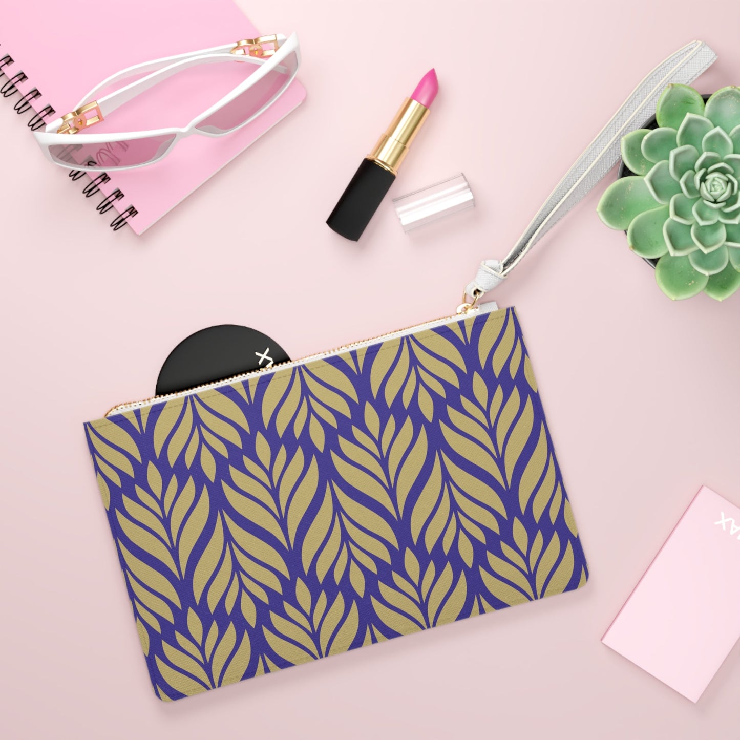 Clutch Bag | Purple & Gold | Palm