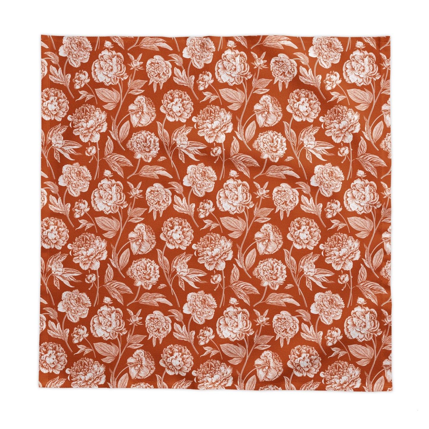 Tablecloth | Dark Orange & White | Peony