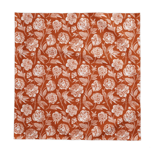 Tablecloth | Dark Orange & White | Peony