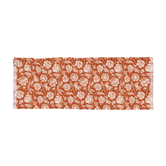 Scarf | Dark Orange & White | Peony