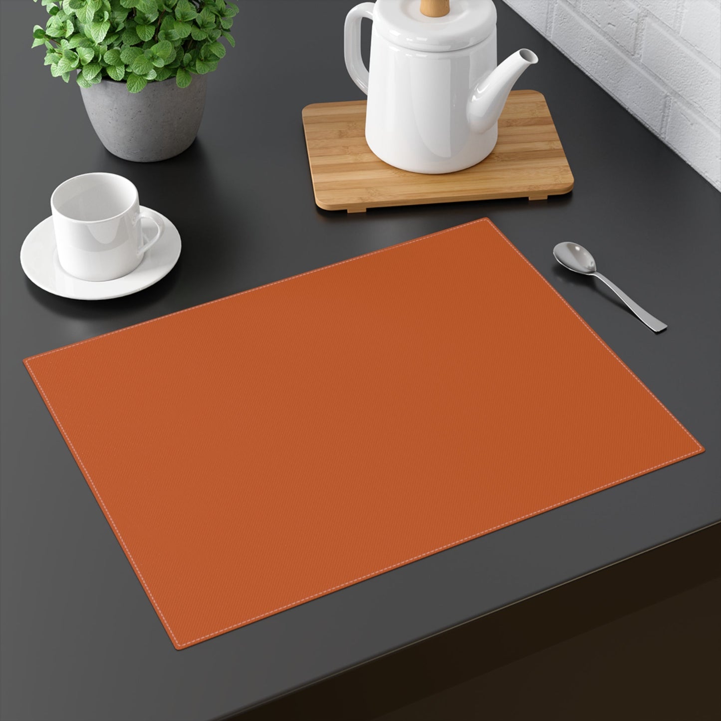 Placemat | Dark Orange & White | Dark