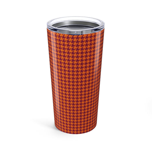 Tumbler | Maroon & Orange | Houndstooth