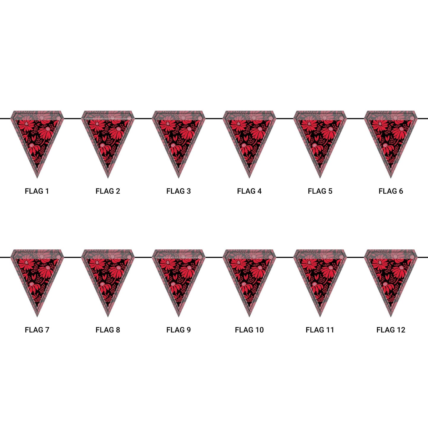 Flag Garland | Red & Black | Bellis