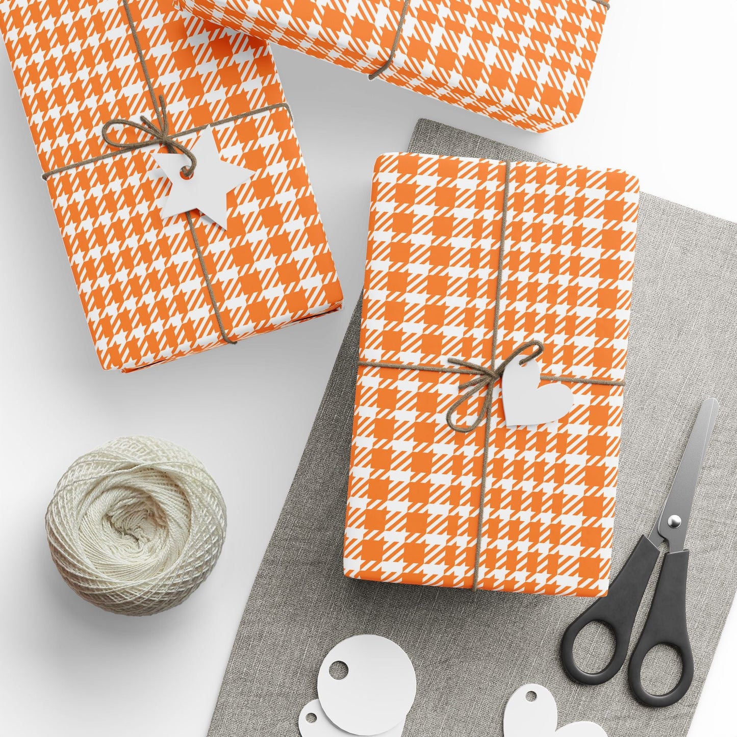 Gift Wrap | Orange & White | Tweed