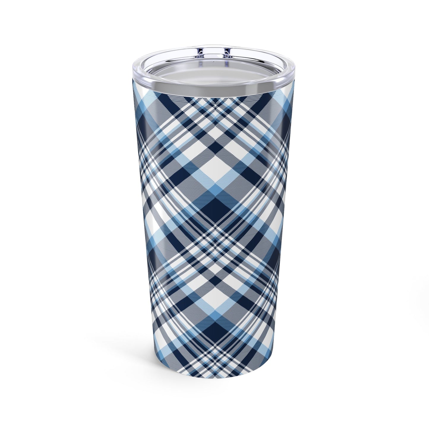 Tumbler | Light Blue & White | Tartan