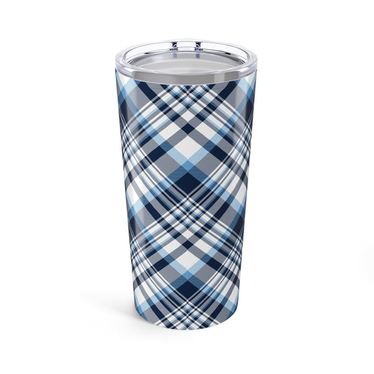 Tumbler | Light Blue & White | Tartan