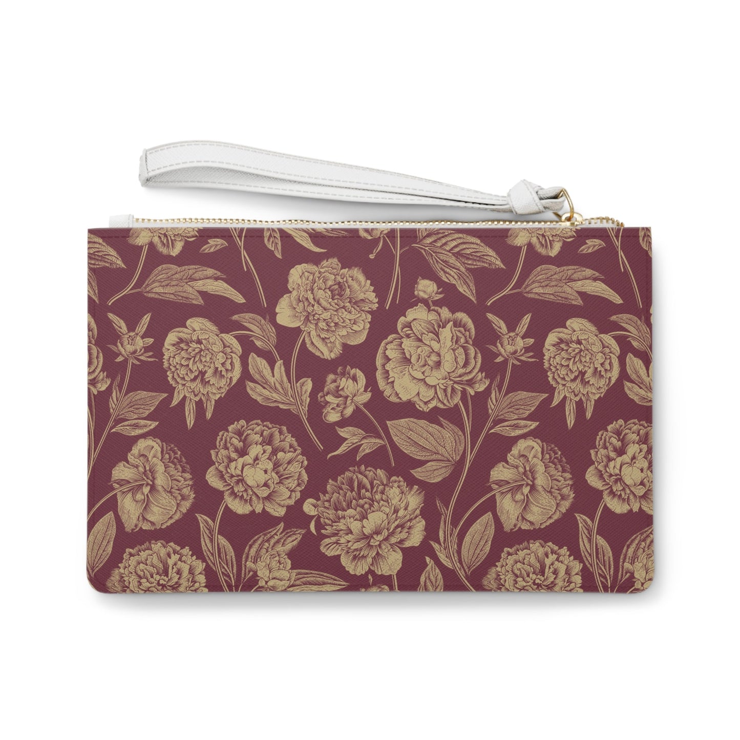 Clutch Bag | Maroon & Gold | Peony