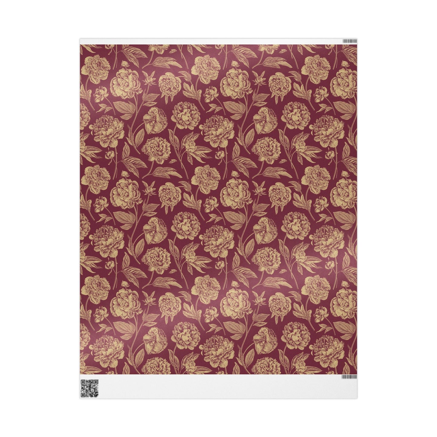 Gift Wrap | Maroon & Gold | Peony