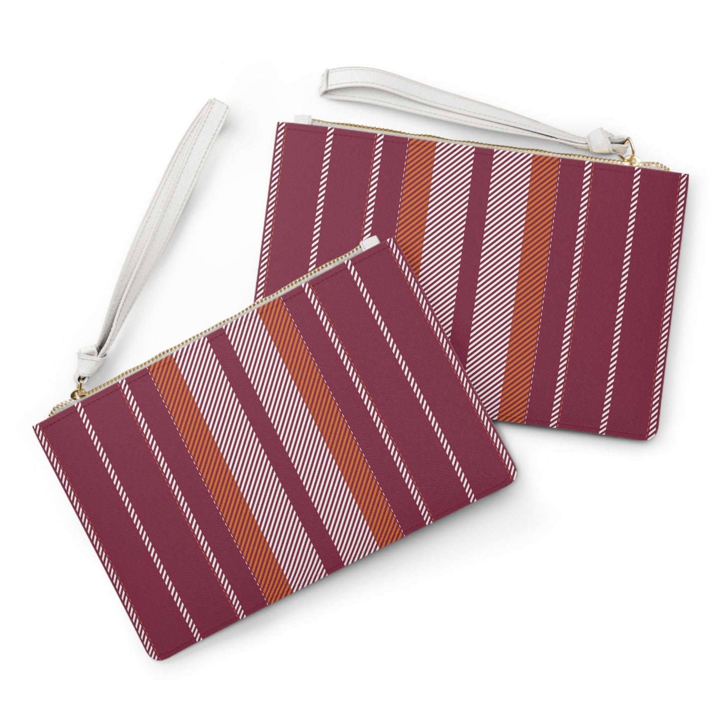 Clutch Bag | Maroon & Orange | Stripe