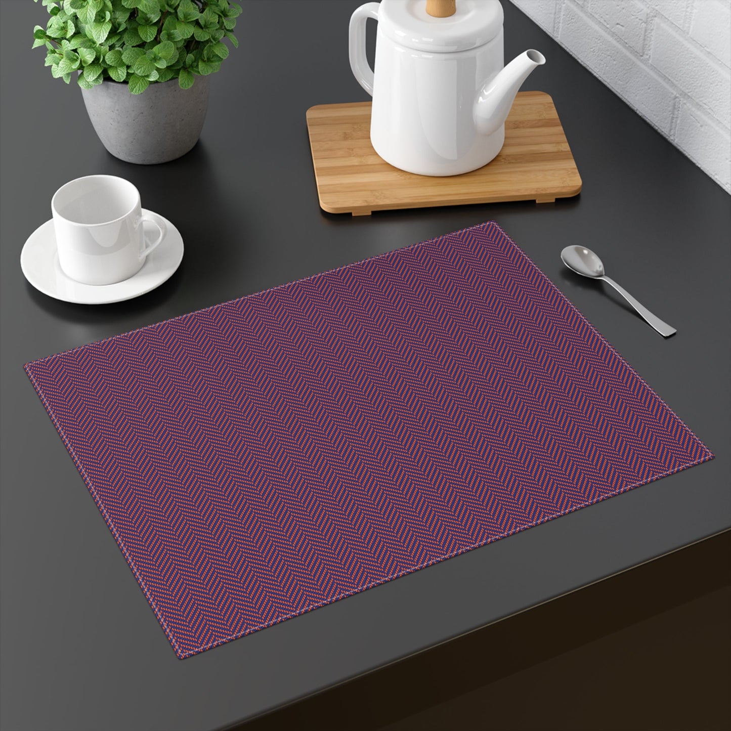 Placemat | Bright Blue & Orange | Herringbone