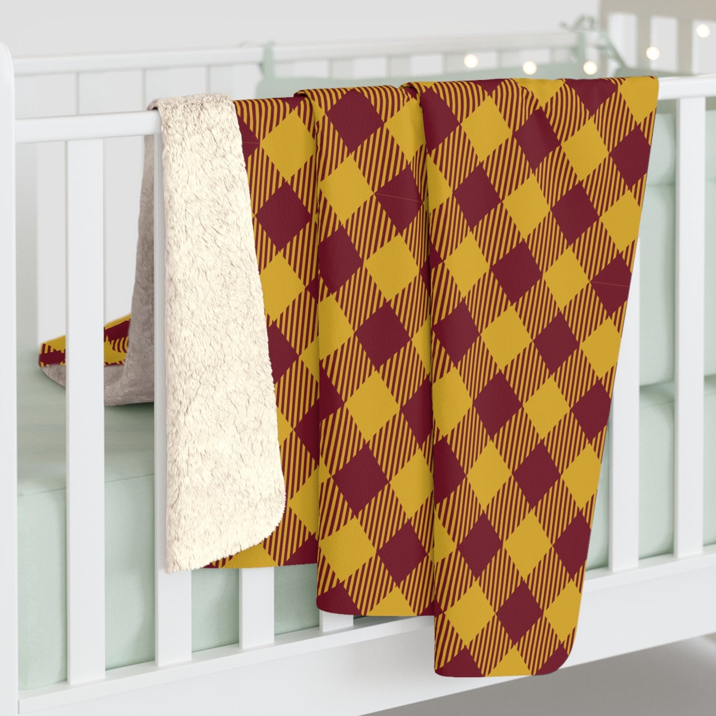 Sherpa Blanket | Red & Yellow | Gingham