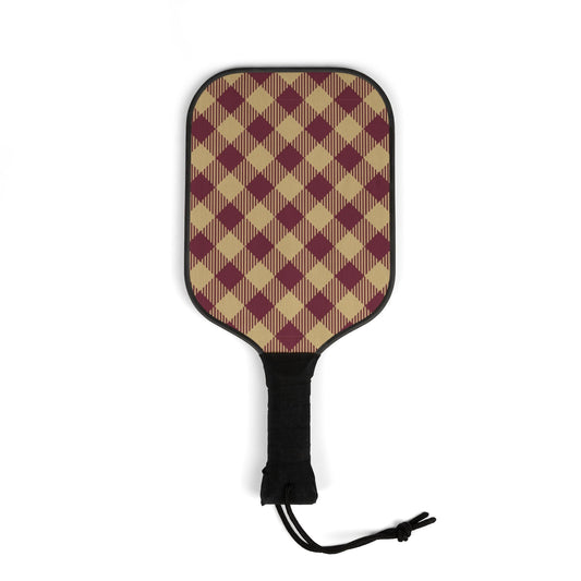 Pickleball Paddle Kit | Maroon & Gold | Gingham